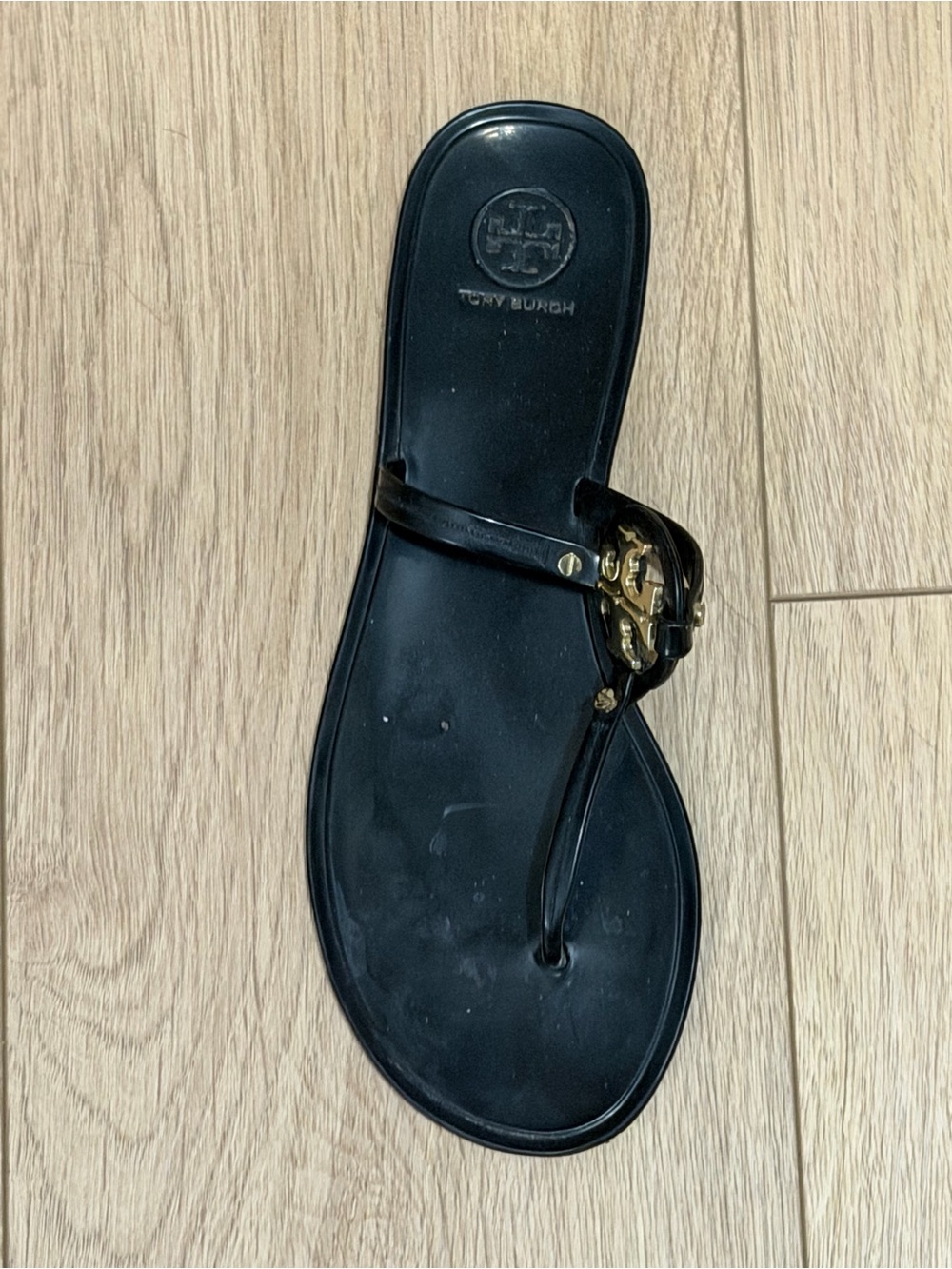 Tory Burch Navy/Black Logo Jelly Thong Sandals - Picture 7 of 7